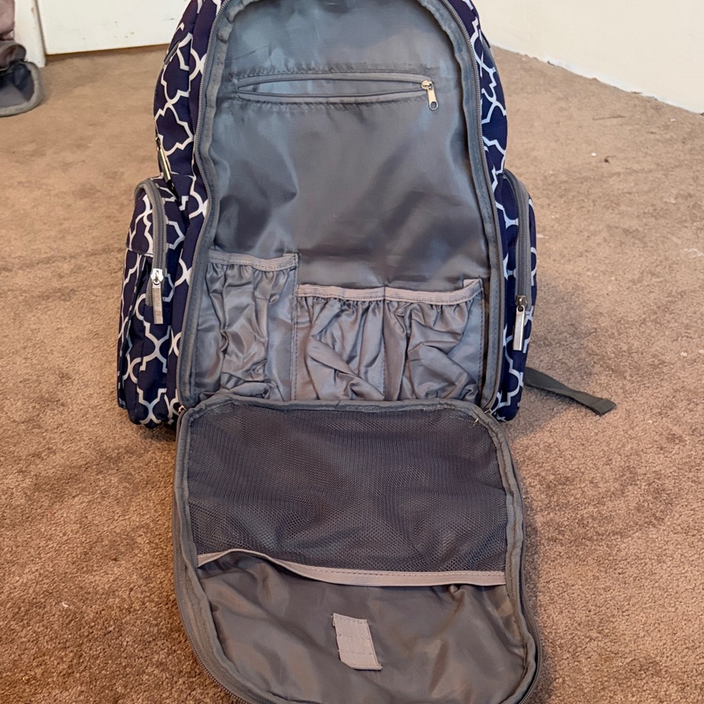 Navy Geometric Pattern Diaper Bag - image 5